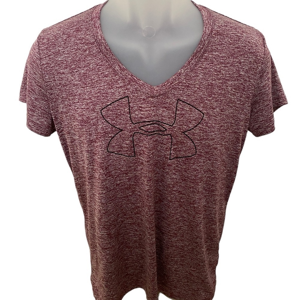 UNDER ARMOUR V-Neck Activewear HeatGear Short Sleeve Shirt Women M Medium